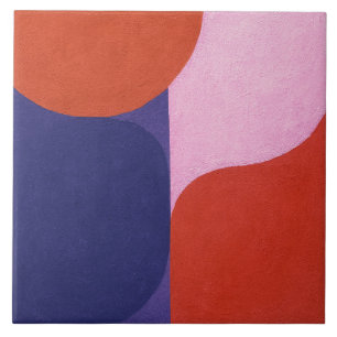 "Colour Negotiation" Colourful Abstract Art Tile