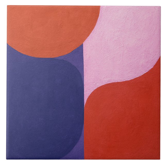 "Colour Negotiation" Colourful Abstract Art Tile (Front)