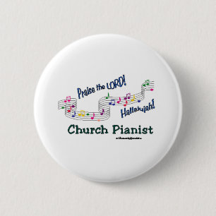 Colour Notes Pianist 2 Inch Round Button