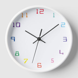 colour numbers clock