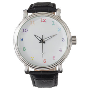 colour numbers clock watch