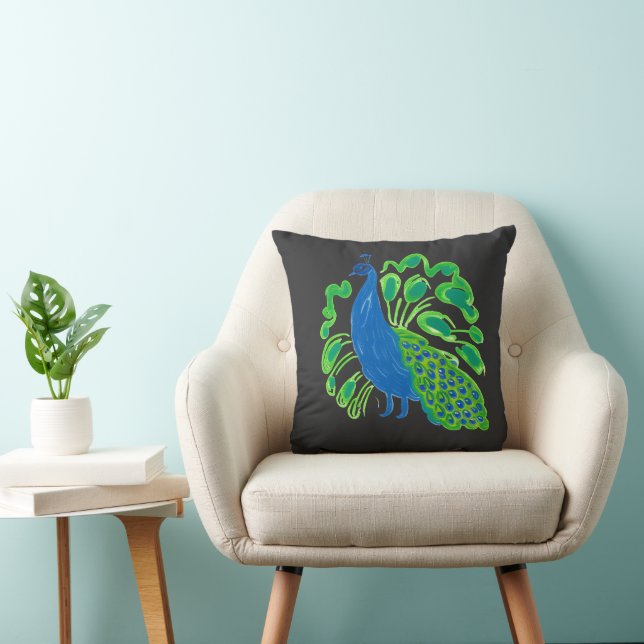Colour Of Feathers  Throw Pillow (Chair)