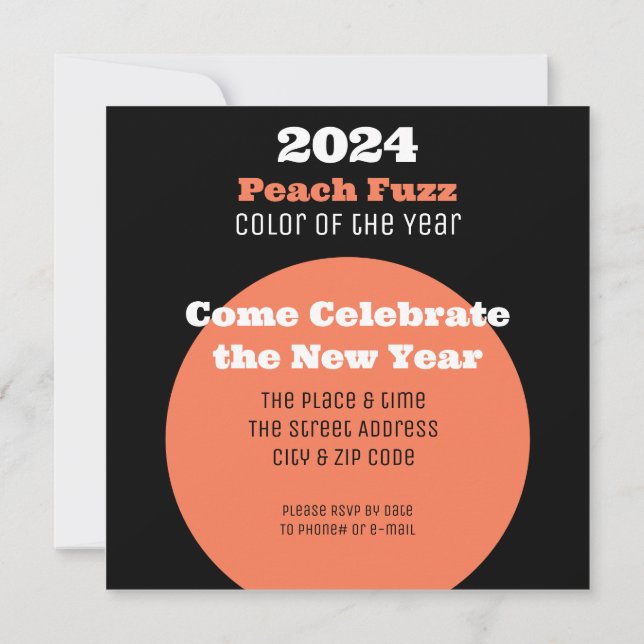 Colour of the year breathe in 2024 2023 New Year  Invitation (Back)