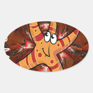 Colour on the run oval sticker