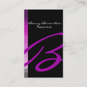 Colour On The Side Monogram Fuschia Business Card