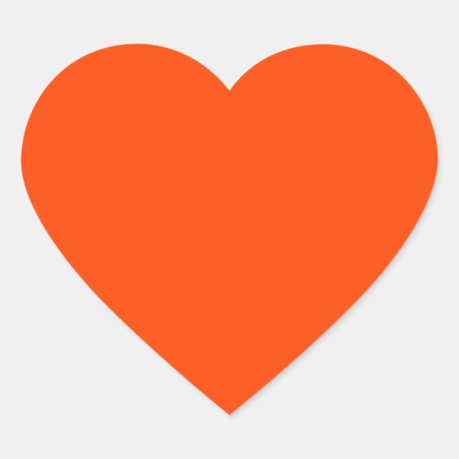 colour orange red heart sticker (Front)