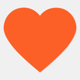 colour orange red heart sticker