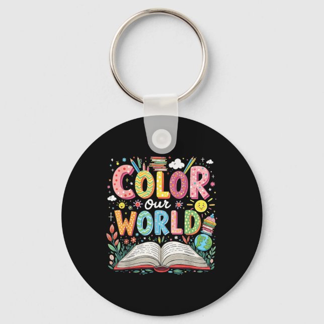 Colour Our World Book Reading Program 2025 Summer  Keychain (Front)