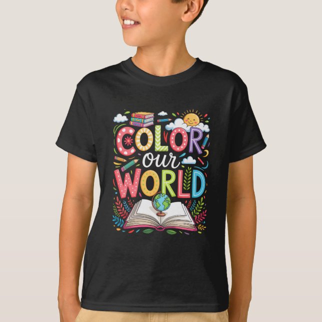 Colour Our World Book Reading Program 2025 Summer  T-Shirt (Front)