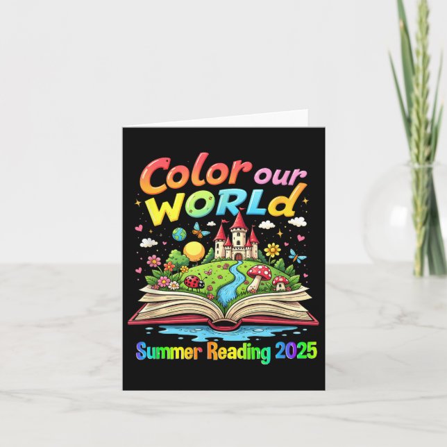 Colour Our World Summer 2025 Summer Reading Progra Card (Front)