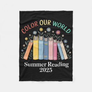 Colour Our World Summer Reading 2025 Book Lover Wi Fleece Blanket