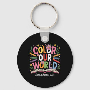 Colour Our World Summer Reading 2025 Cute Book Wil Keychain