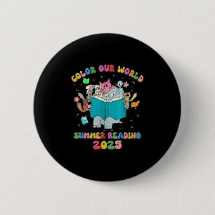 Colour Our World Summer Reading 2025 Librarian Boo 2 Inch Round Button