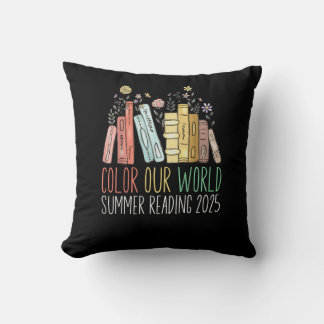 Colour Our World Summer Reading 2025 Throw Pillow