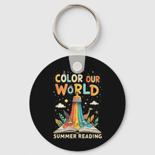 Colour Our World Summer Reading Book Art For Kids Keychain