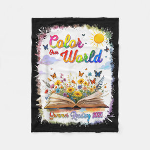 Colour Our World Summer Reading Book Wildflowers B Fleece Blanket