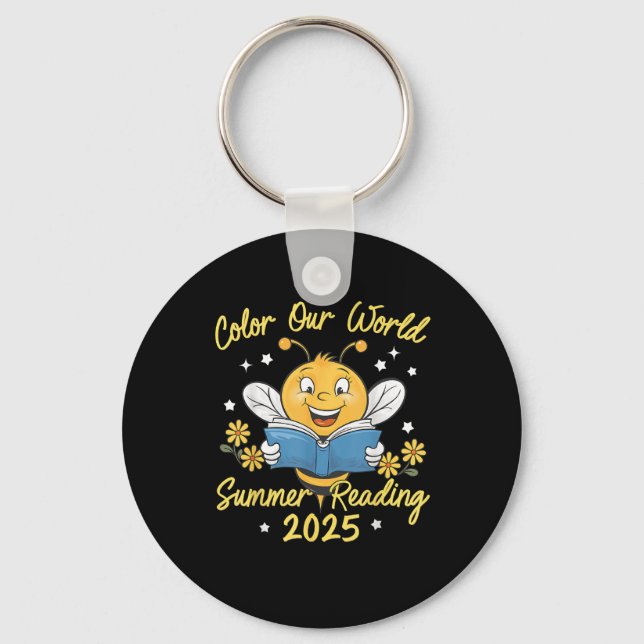Colour Our World Summer Reading Program 2025 Bee R Keychain (Front)