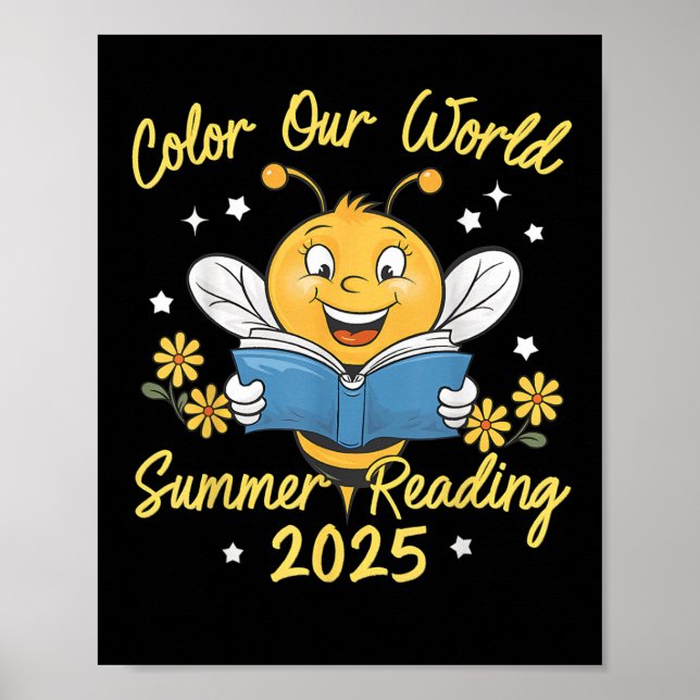 Colour Our World Summer Reading Program 2025 Bee R Poster (Front)