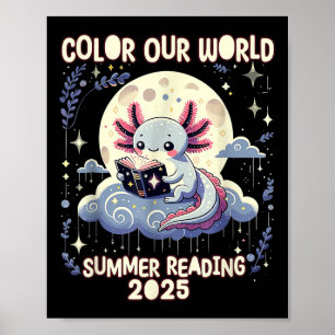 Colour Our World Summer Reading Program 2025 Funny Poster
