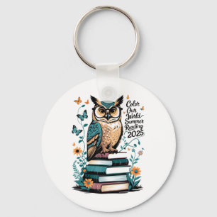 Colour Our World Summer Reading Program 2025 Owl _ Keychain