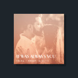 Colour Overlay Custom Photo Newly Weds Gift Canvas Print<br><div class="desc">This stylish personalized wall decor comes in blush colour overlay of the couple's photograph (better to use a black and white photo) and a modern typography. You can edit this canvas print with your photo,  names,  number of years or any custom message.</div>