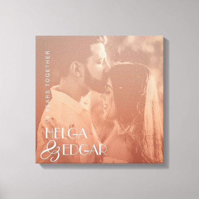 Colour Overlay Stylish Photo Anniversary Gift Canvas Print (Front)