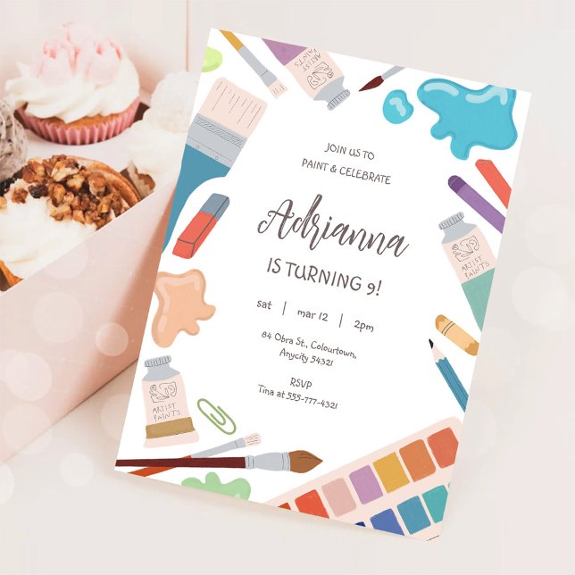 Colour Painting Art Party Birthday Invitation (Creator Uploaded)