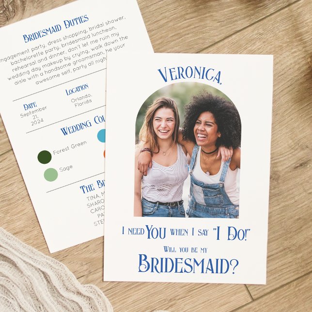 Colour Palette Arch Bridesmaid Proposal Card (Creator Uploaded)