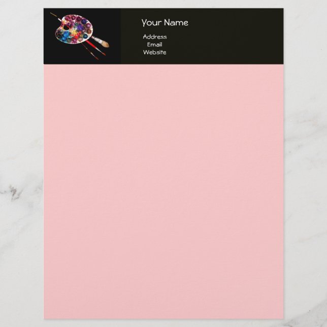 COLOUR PALETTE , black and pink Letterhead (Front)