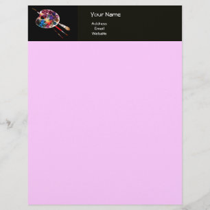 COLOUR PALETTE , black and pink Letterhead