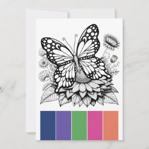 Colour Palette Butterfly Adult Colouring Cards 