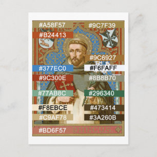 Colour Palette for St. Dominic de Guzman (BK 011) Postcard
