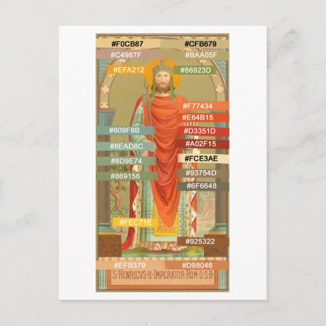 Colour Palette for St. Henry II, Emperor (BBS 10) Postcard (Front)