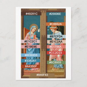 Colour Palette for The Annunciation by F. Lippi Postcard