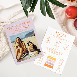 Colour Palette Photo Be My Bridesmaid Proposal Car Invitation