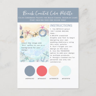 Colour Palette Template for Beach Coastal by LeahG Postcard