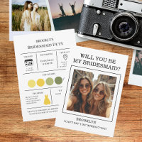Colour Pallet Will You Be My Bridesmaid Proposal