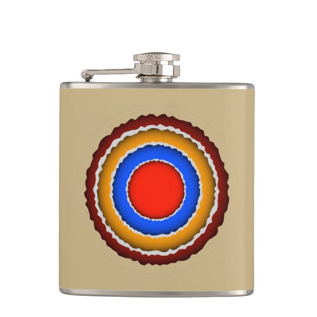 Colour Paper Layers Hip Flask (Front)