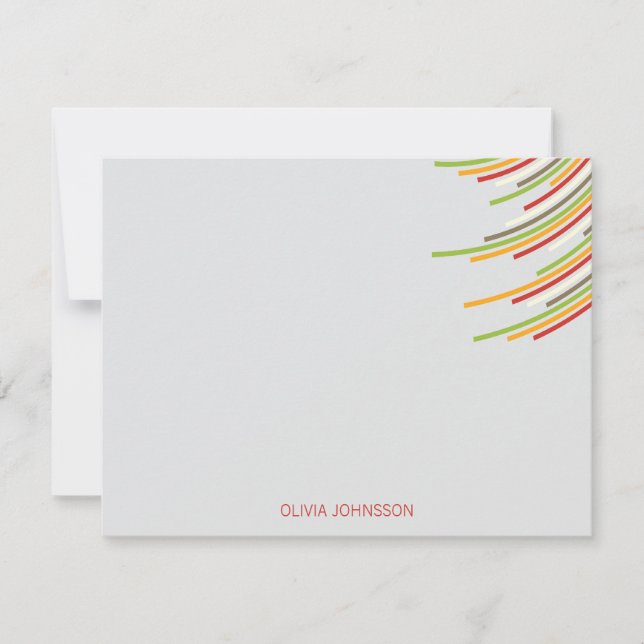 Colour Party Stripes 21st Birthday Thank You Note Card (Front)