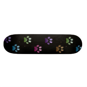 colour paw prints skateboard