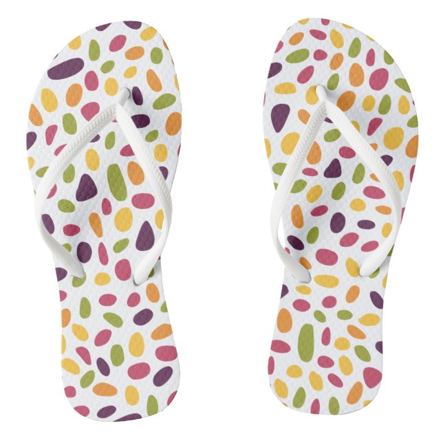 Colour Pebble Pattern Flip Flops (Footbed)