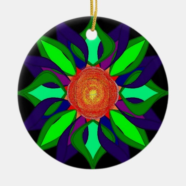 Colour pedals orniment ceramic ornament (Front)