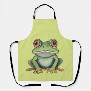 Colour Pencil Drawing Frog Apron