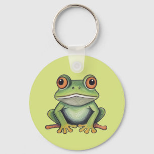 Colour Pencil Drawing Frog Keychain