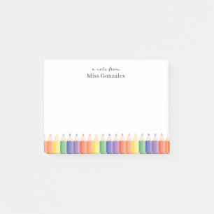 Colour Pencil Personalized Teacher  Post-it Notes