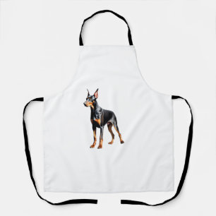 Colour pencil sketch of a Doberman Pinscher. Esse Apron