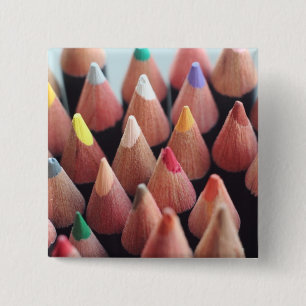 Colour Pencils 2 Inch Square Button