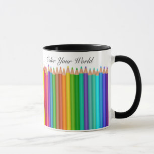 Colour Pencils 2 Text Areas Personalize Name Phras Mug