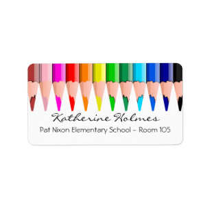 Colour Pencils Address Label