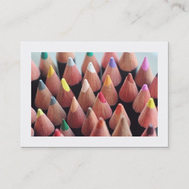 Colour Pencils (Bordered) Business Card (Front)